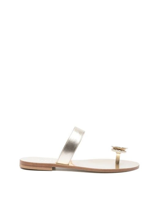 EDDI CUOMO White Glass-Embellished Sandals