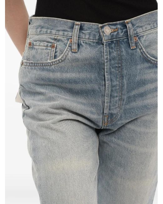 Re/done Blue Straight-Leg Split-Ankle Jeans