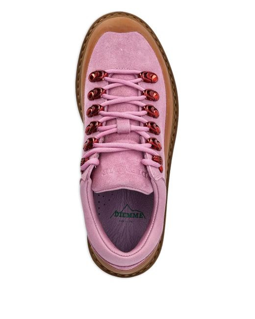 Diemme Pink Cornaro Gomma Lace-Up Suede Boots