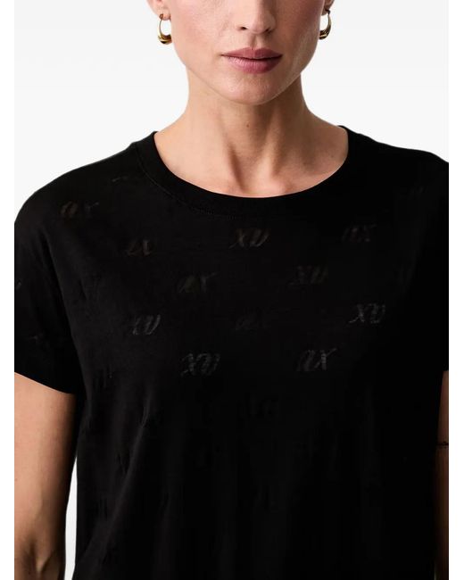 ARMANI EXCHANGE Black Devoré-Effect T-Shirt