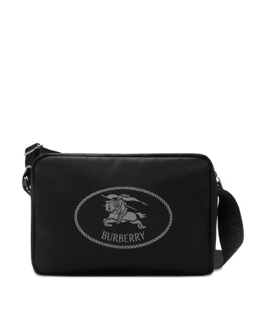 Felpa Con Cappuccio Off Noir di Burberry in Black da Uomo