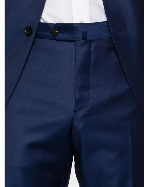 Caruso Blue Peak-Lapel Suit for men