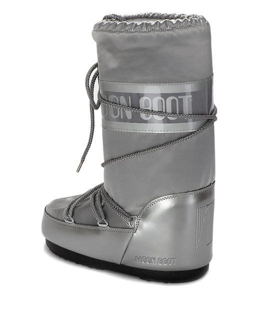 Moon Boot Gray Icon Glance Metallic Shell Boots