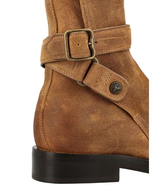 Burberry Brown Buckle Strap Boots