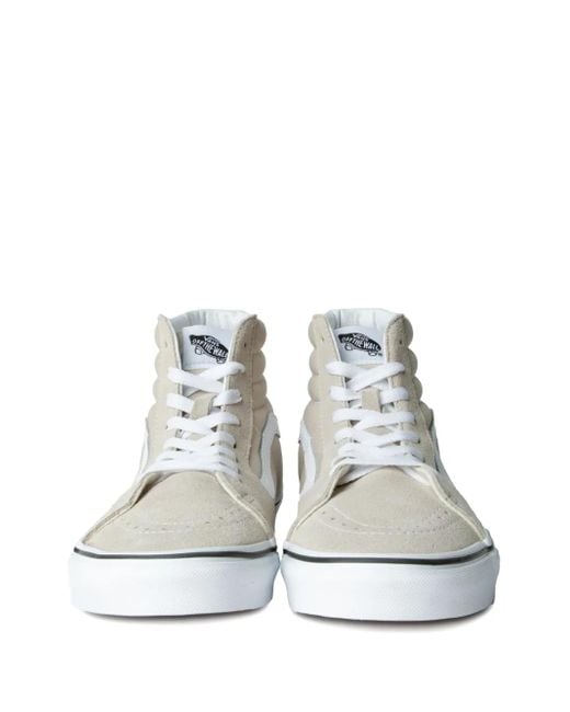 Vans White Sk8-Hi Suede Sneakers