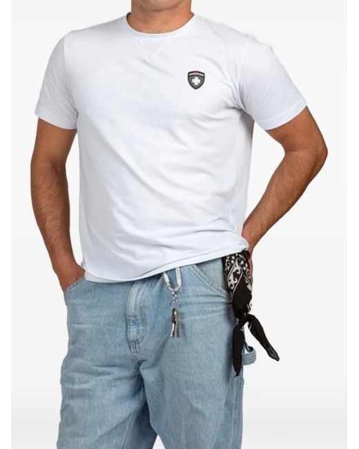 PODHIO White Logo-Patch T-Shirt for men