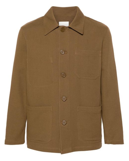 Sandro Green Button-down Cotton Shirt Jacket for men