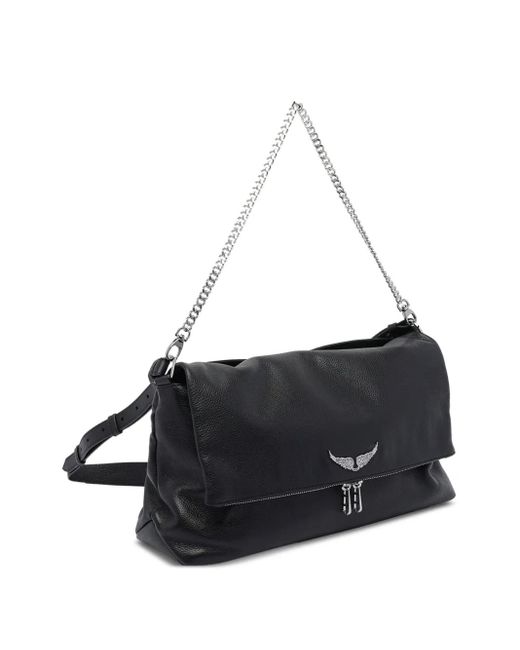 Zadig & Voltaire Black Chain-Strap Leather Shoulder Bag