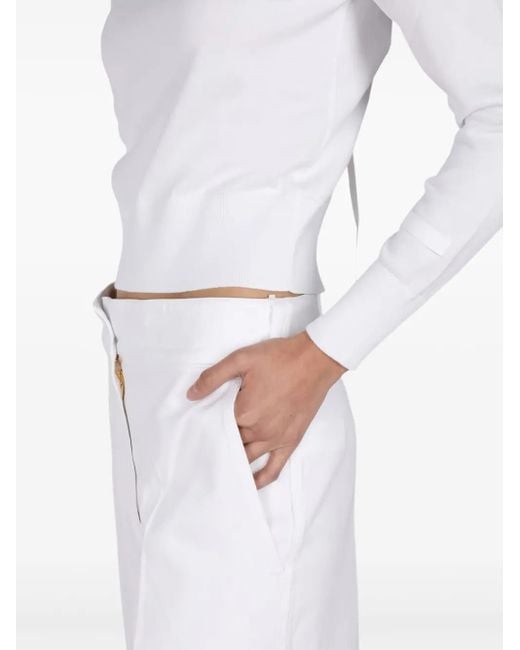 Patou White Tie-Back Top