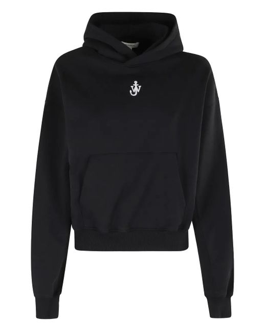 J.W. Anderson Black Hoodie mit Logo-Stickerei
