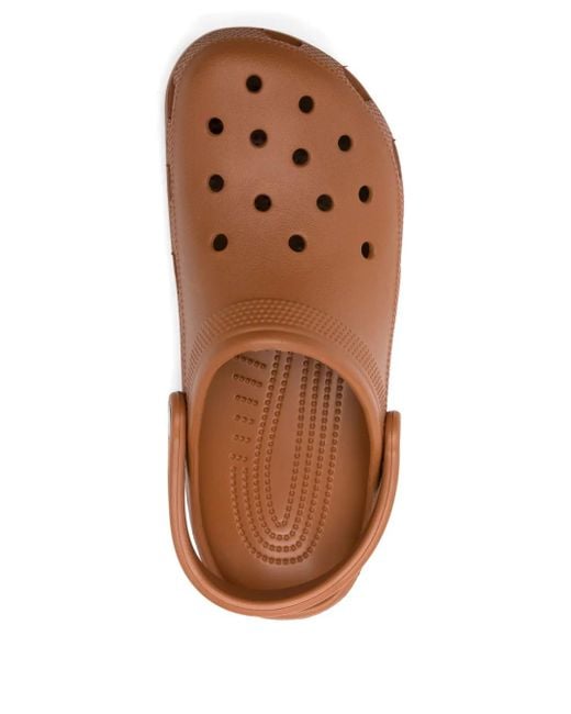 CROCSTM Brown Perforated Backstrap Clogs