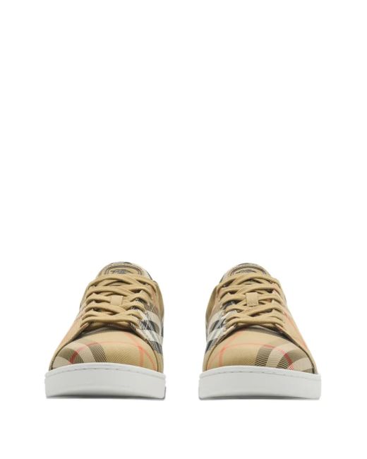 Burberry Brown Set Checked Logo Sneakers