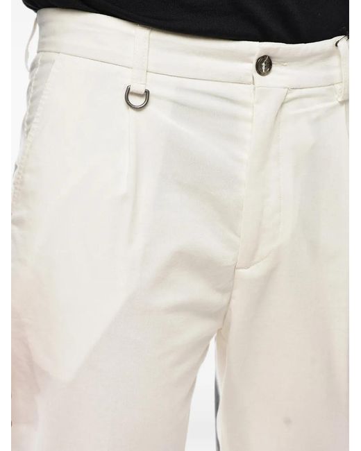 Paolo Pecora White Duomo Pleated-Detailing Velour Trousers for men