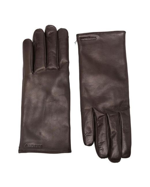 Ferragamo Brown Lambskin Gloves