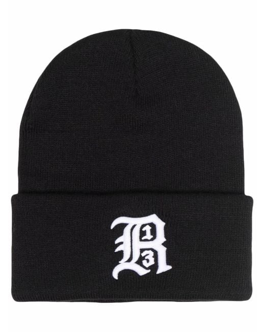 R13 Black Logo-Embroidered Hat
