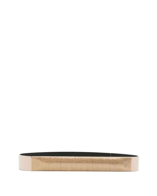 Orciani White Leather Chain Belt