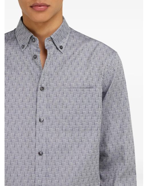 Ferragamo Gray Monogram Shirt for men
