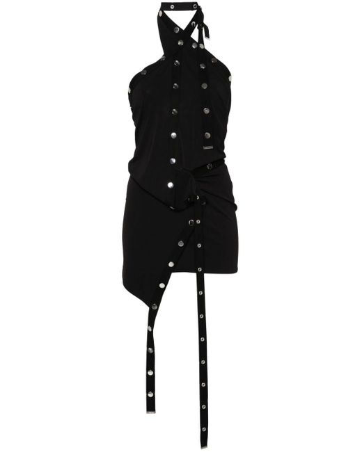 The Attico Black Minikleid mit Nieten