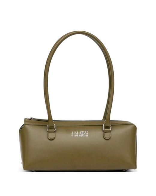 MM6 by Maison Margiela Green Mini Bauletto J Leather Shoulder Bag