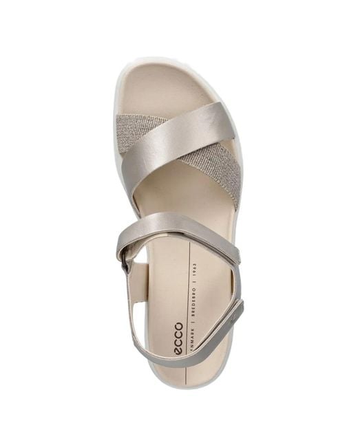 Ecco White Sandales Flowt Wedge Lx À Attache Scratch