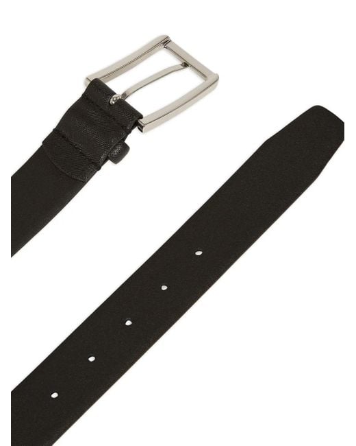 Karl Lagerfeld Black Monogram Leather Belt for men