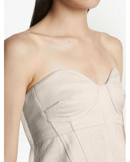 Proenza Schouler Natural Patterned-Jacquard Bustier Top