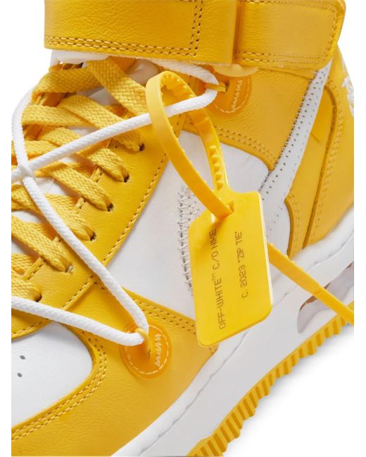 NIKE X OFF-WHITE X Off- Air Force 1 Mid Sp Sneakers in Yellow | Lyst