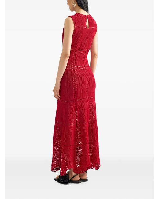 Erdem Crochet-Knit Flared Midi Dress