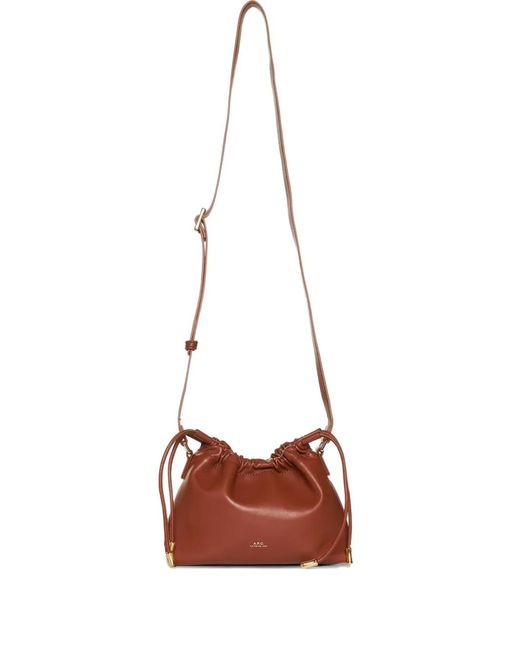 A.P.C. Red Drawstring Ninon Mini Shoulder Bag