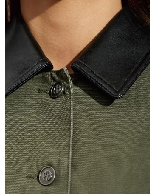 Anine Bing Green Yuma Cropped Jacket