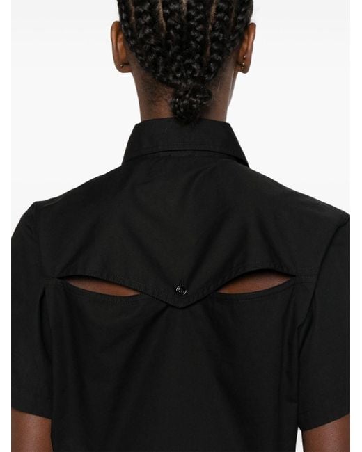 Chemise en coton à manches courtes Pinko en coloris Black