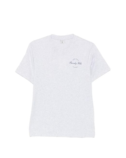 Sporty & Rich White Logo-Print T-Shirt