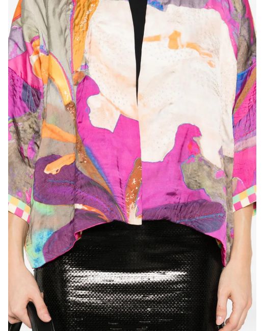 Yavi Jack Met Abstracte Print in het Pink