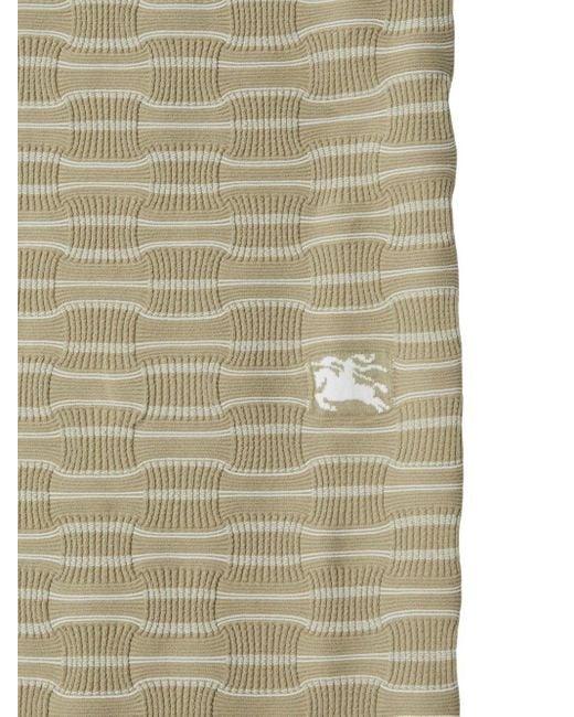 Burberry Green Embroidered-logo Ribbed Mini-dress