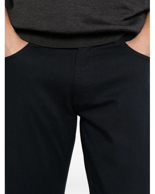 Emporio Armani Black Logo-Plaque Trousers for men