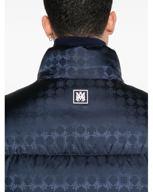 Amiri Blue Ma Quad Jacquard Puffer Jacket for men