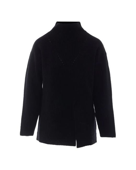 Alpha Studio Blue High-Neck Sweater