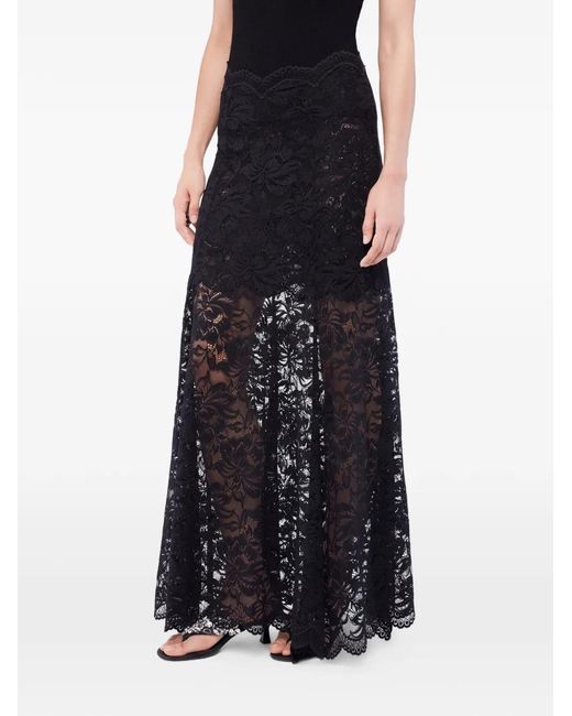 Rabanne Black Flared Maxi Skirt