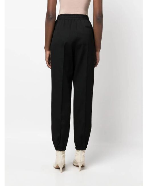 Jil Sander Black Drawstring-Fastening Waist Trousers