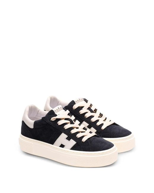 Hogan White Crosswind Round-Toe Platform Sneakers