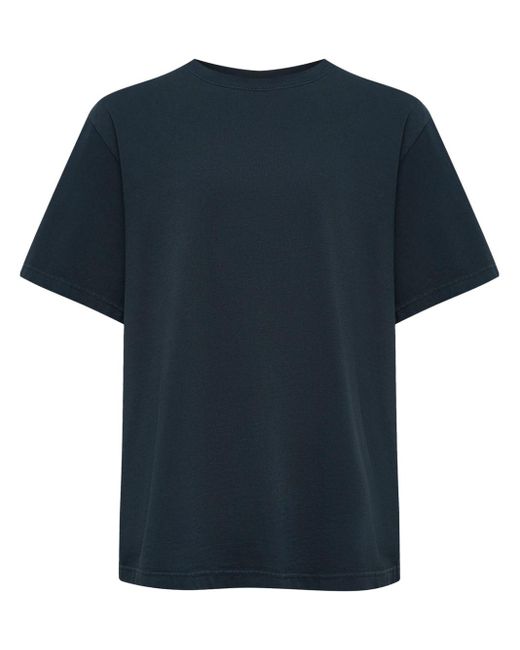 12 STOREEZ Blue Drop-shoulder Cotton T-shirt