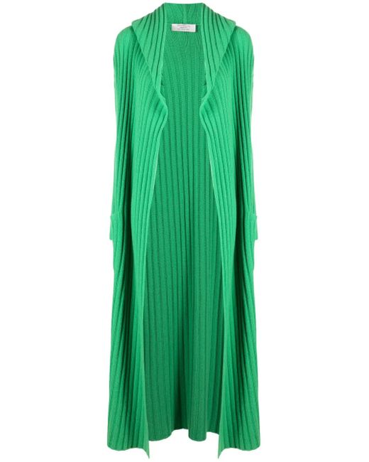 Teddy Cashmere Green Amalfi Rib-Knit Cashmere Cardigan