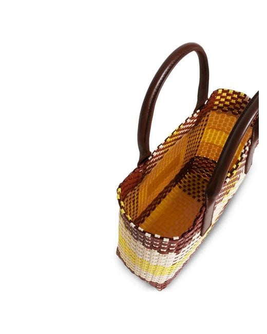 Marni Brown Woven Top-Handle Tote Bag