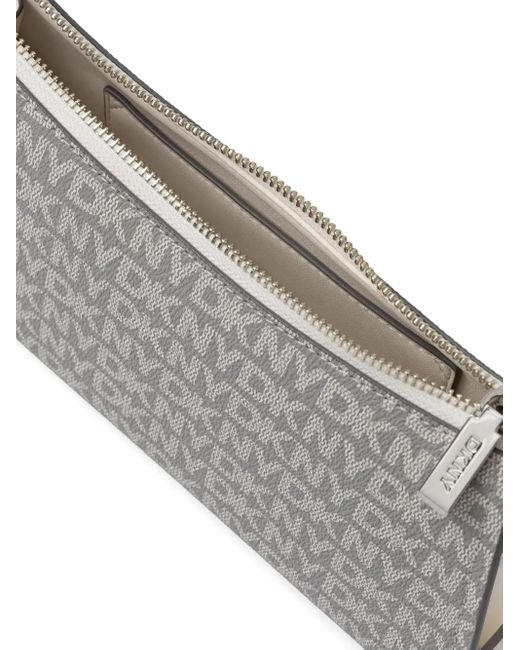 DKNY Gray Logo-Plaque Tote Bag