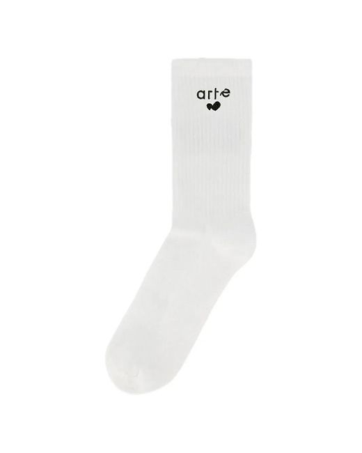 Arte' White Heart Logo Socks
