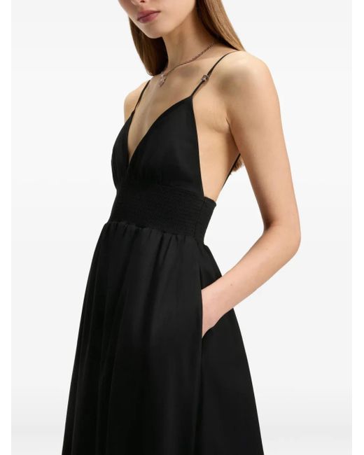 Vestido largo con cuello en V HUGO de color Black