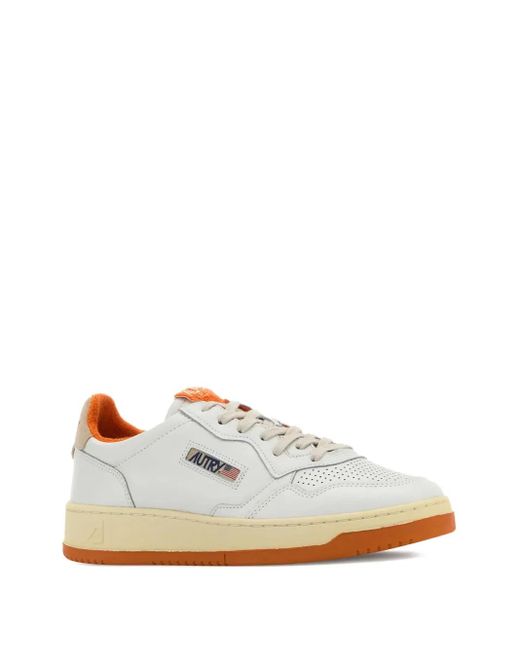 Autry White Medalist Perforated-Detail Sneakers for men