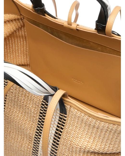 Casadei Natural Amalfi Woven Shoulder Bag
