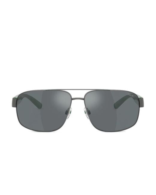 Polo Ralph Lauren Gray Pilot-Frame Sunglasses