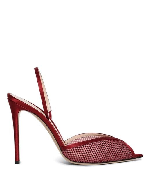 Andrea Wazen Pink 105Mm Net Glitz Sling Sandals